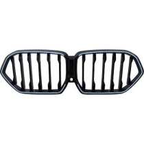 BMW X6 G06 2019-2023 (Med Kamera) Enkelribbad Blanksvart LED-Belysning Sportgrill / Njurar DIEDERICHS